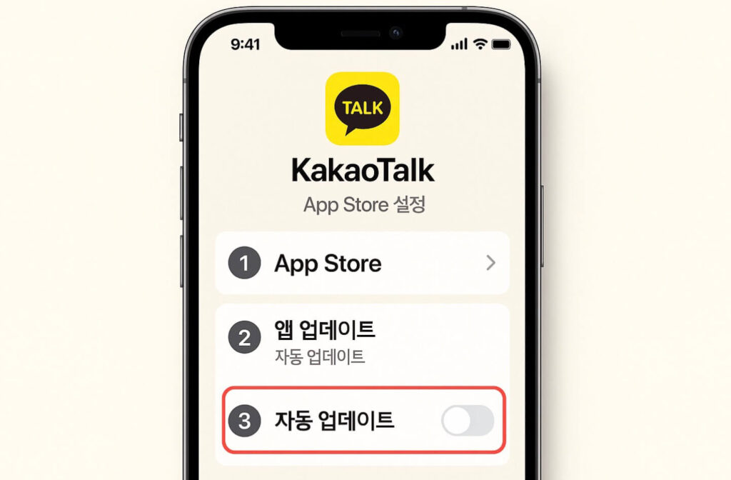 카카오톡 자동업데이트 해지