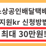 소상공인배달택배비지원kr 신청방법