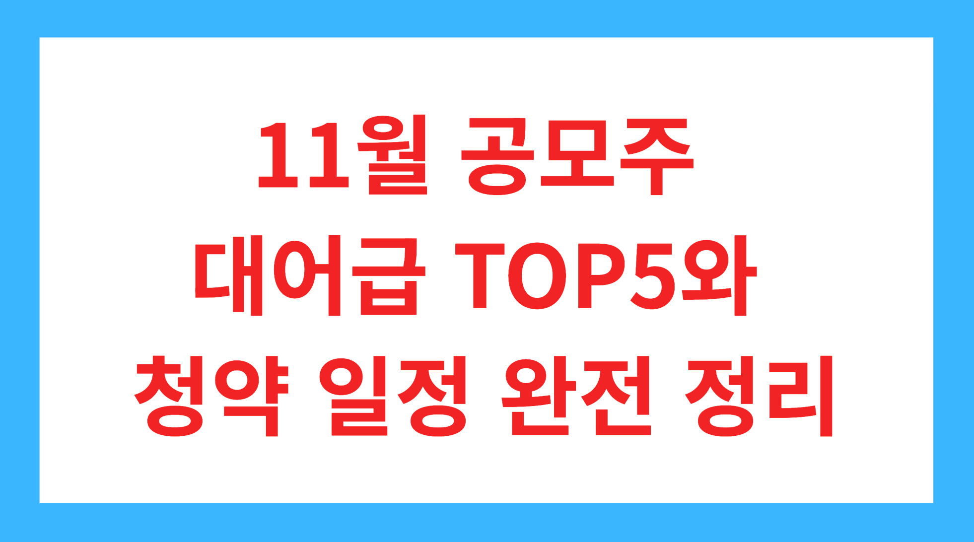 11월 공모주 정리