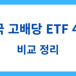 한국 고배당 ETF 4선 비교