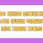 2026년 중장년 직업교육 및 전직 지원금 가이드