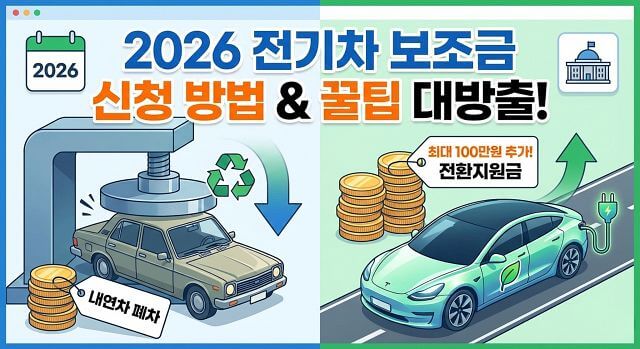 2026 전기차 보조금 신청방법 및 자격, 전환지원금 100만 원 더 받는 팁